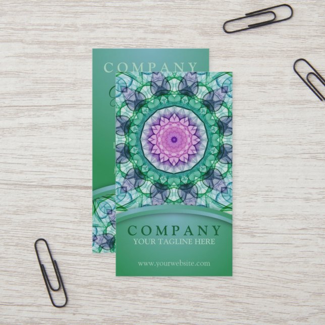 WaterLily Mandala Business Card (Front/Back In Situ)