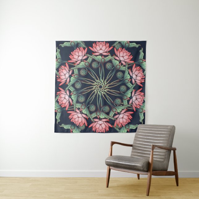 Waterlily Mandala Tapestry (In Situ)
