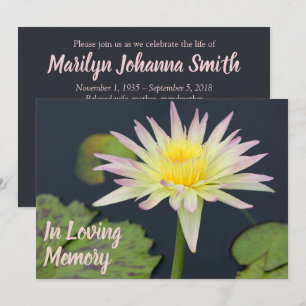 Waterlily Memorial Service Funeral Announcement