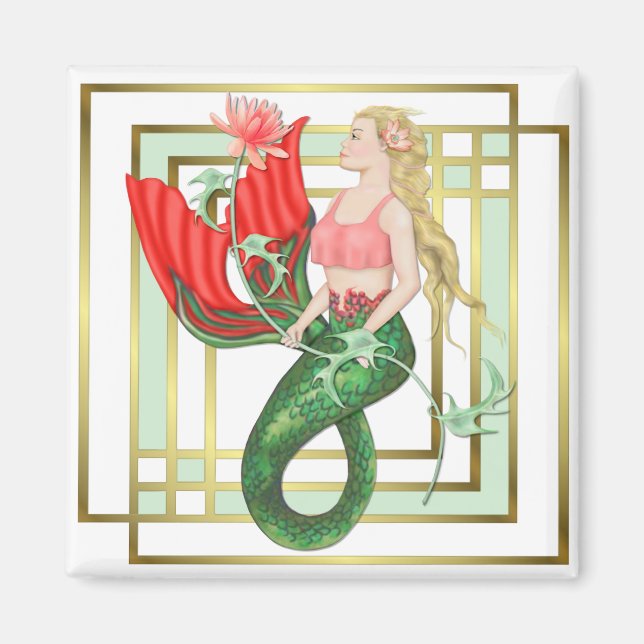 Waterlily Mermaid Magnet (Front)