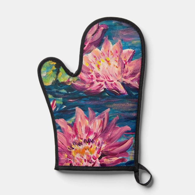 waterlily painting  oven mitt (Front)