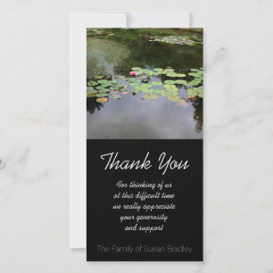Waterlily Peaceful garden Sympathy Thank You Card