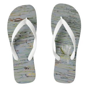 Waterlily Pond Lake Flower I Adult Flip Flops