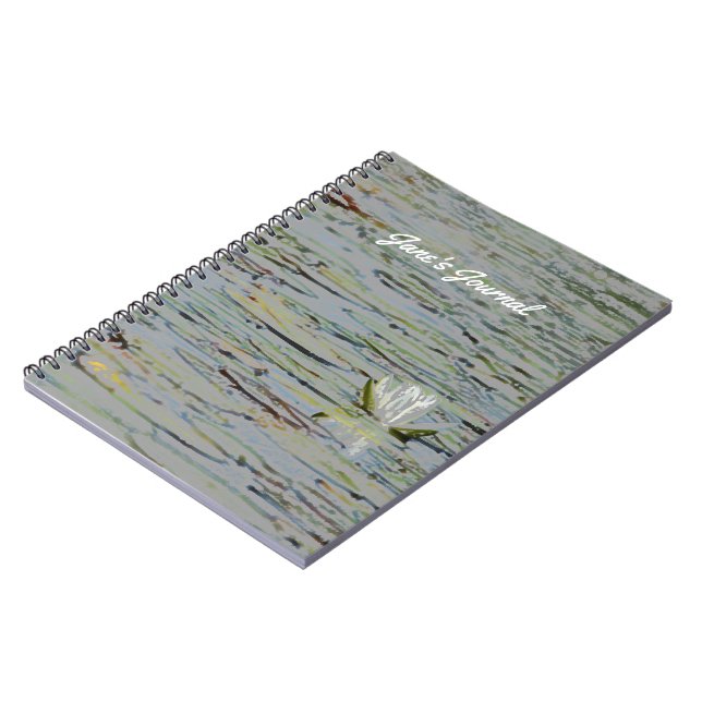 Waterlily Pond Lake Flower I Spiral Notebook (Left Side)