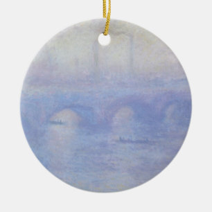 Waterloo Bridge by Claude Monet Impressionism Art Ceramic Tree Decoration
