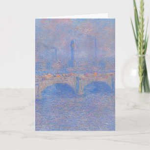 Waterloo Bridge, Effect of Mist by Claude Monet Card