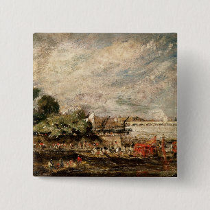 Waterloo Bridge from above Whitehall Stairs, c.181 15 Cm Square Badge