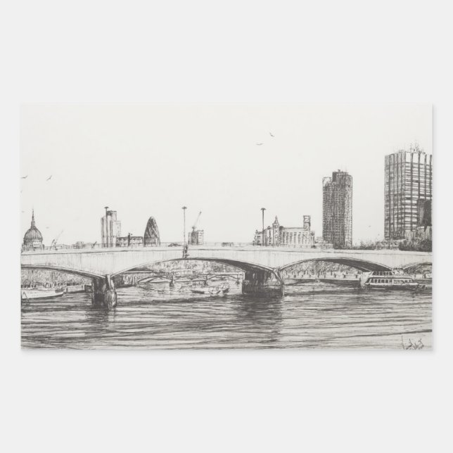 Waterloo Bridge London. 31/10/2006 Rectangular Sticker (Front)