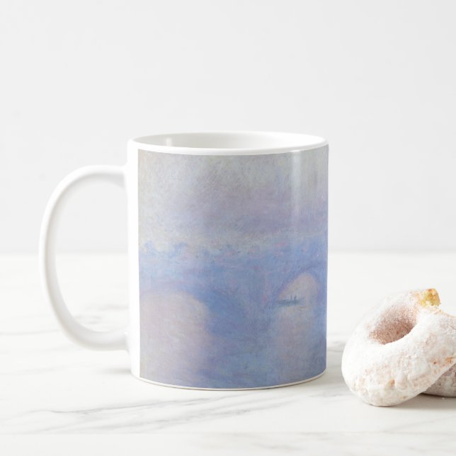 Waterloo Bridge, Mist Effect by Claude Monet Coffee Mug (With Donut)
