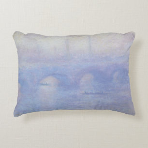Waterloo Bridge, Mist Effect by Claude Monet Decorative Cushion