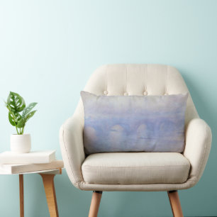 Waterloo Bridge, Mist Effect by Claude Monet Lumbar Cushion