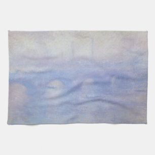 Waterloo Bridge, Mist Effect by Claude Monet Tea Towel