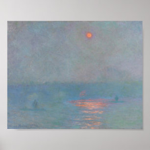 Waterloo Bridge Sunlight Effect in Fog Monet Poster