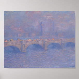 Waterloo Bridge Sunlight Effect Monet Painting Poster