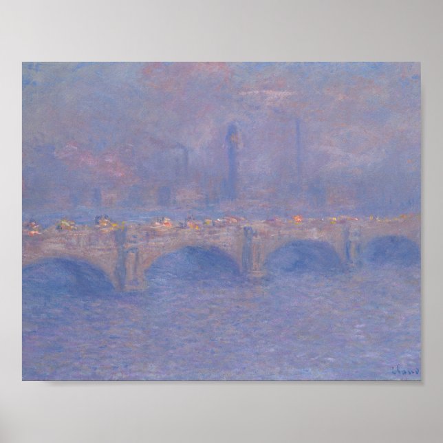 Waterloo Bridge Sunlight Effect Monet Painting Poster (Front)