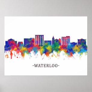 Waterloo Iowa Skyline Poster