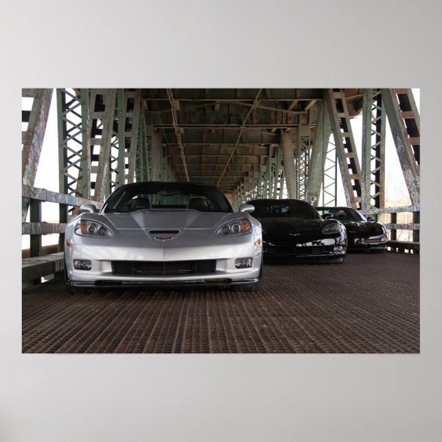 Watermark-free poster - ZR1 and 2 Z06 Corvettes (Front)