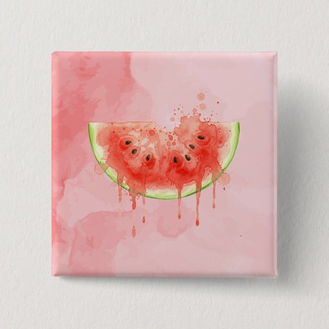 Watermelon 15 Cm Square Badge (Front)