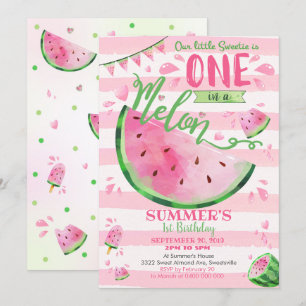 Watermelon 1st Birthday Invitation