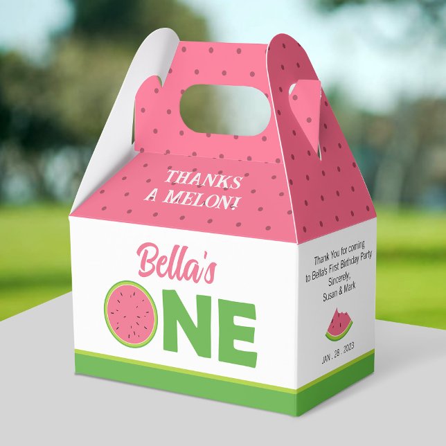 Watermelon 1st Birthday Party Gable Box for girl (Creator Uploaded)
