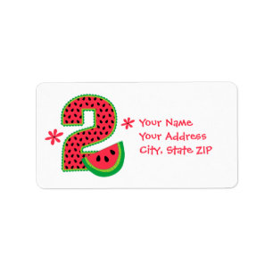 Watermelon 2nd Birthday Label
