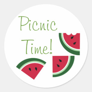 watermelon 3 slices classic round sticker