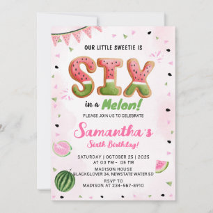 Watermelon 6h Birthday Party Invitation
