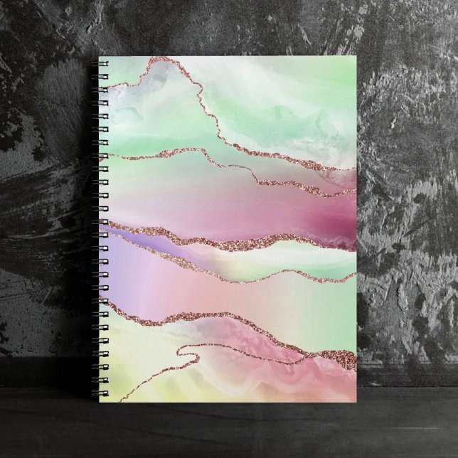 Watermelon Agate | Neo Mint Green and Cassis Pink Notebook (Creator Uploaded)