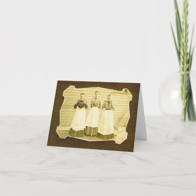 Watermelon and Aprons Vintage Notecard (Front)