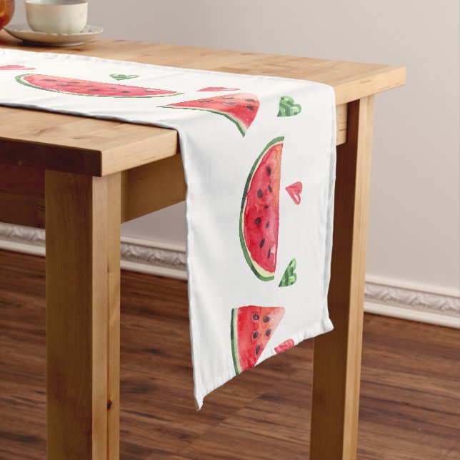 Watermelon and Hearts Short Table Runner (In Situ)