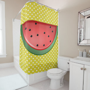 Watermelon and Polka Dots Shower Curtain