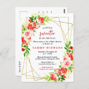Watermelon and Pomegranate Baby Shower Postcard