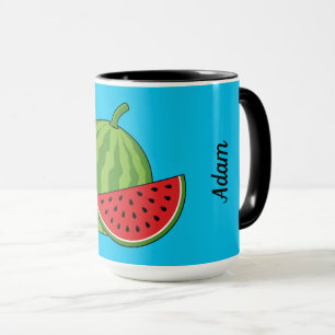 Watermelon and Slice   Add Your Name Mug