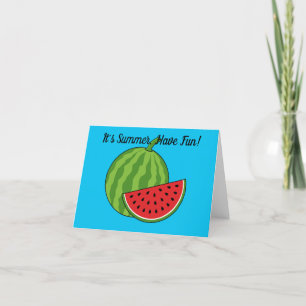 Watermelon and Slice   Add Your Text Thank You Card