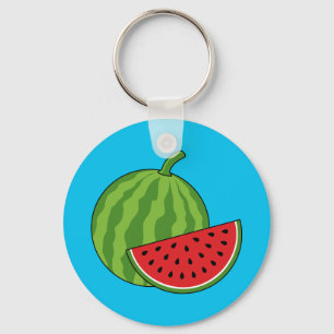 Watermelon and Slice Key Ring