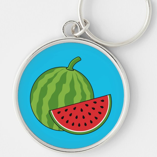 Watermelon and Slice Key Ring (Front)
