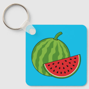 Watermelon and Slice Key Ring