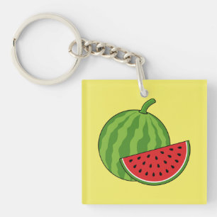 Watermelon and Slice Key Ring