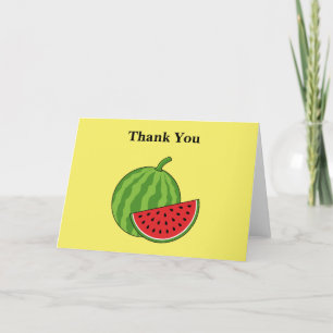 Watermelon and Slice Personalise Thank You Card