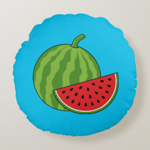 Watermelon and Slice Round Cushion