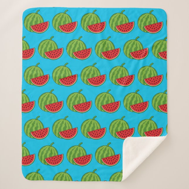 Watermelon and Slice Sherpa Blanket (Front)