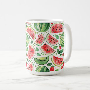 Watermelon and Summer Fruit Pattern Coffee Mug