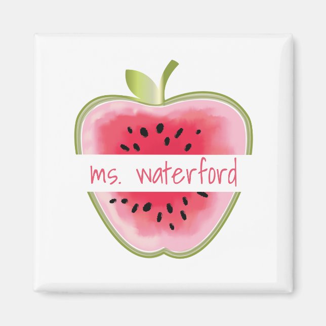 Watermelon Apple Personalised Teacher Magnet (Front)