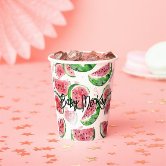 Watermelon Baby Girl Shower Paper Cups
