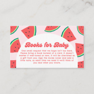 Watermelon Baby Shower Books for Baby Enclosure Card