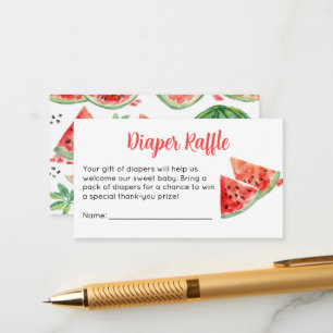 Watermelon Baby Shower Diaper Raffle Ticket Enclosure Card