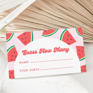 Watermelon Baby Shower Guess How Many Game Enclosure Card