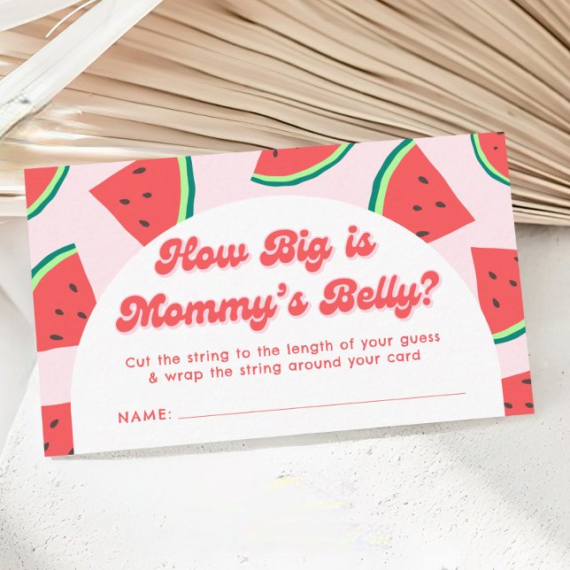 Watermelon Baby Shower How Big is Mummy's Belly Enclosure Card (Creator Uploaded)