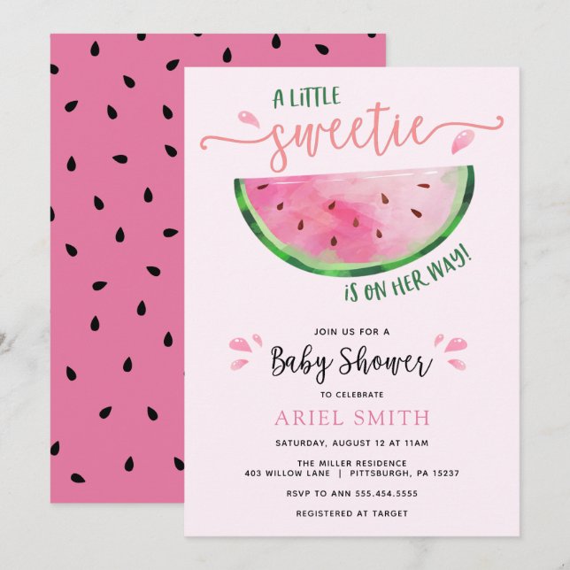 Watermelon Baby Shower  Invitation (Front/Back)