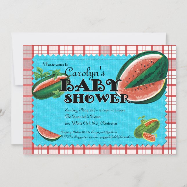 Watermelon Baby Shower Invitation (Front)